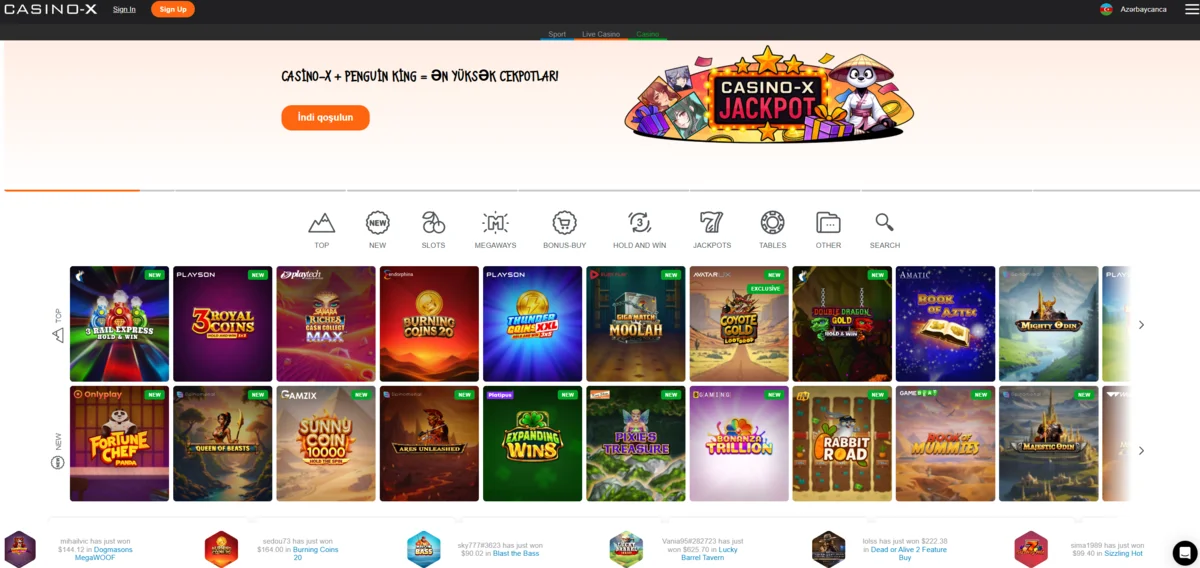 Онлайн-казино Casino X — ресми сайт